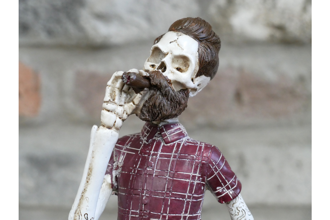 Skeleton Beard Cigar Man