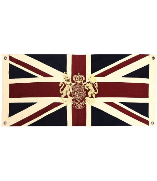 100% Cotton Canvas london style crested Stitched Stunning Union Jack Flag - choice of 2 sizes