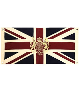 100% Cotton Canvas london style crested Stitched Stunning Union Jack Flag - choice of 2 sizes