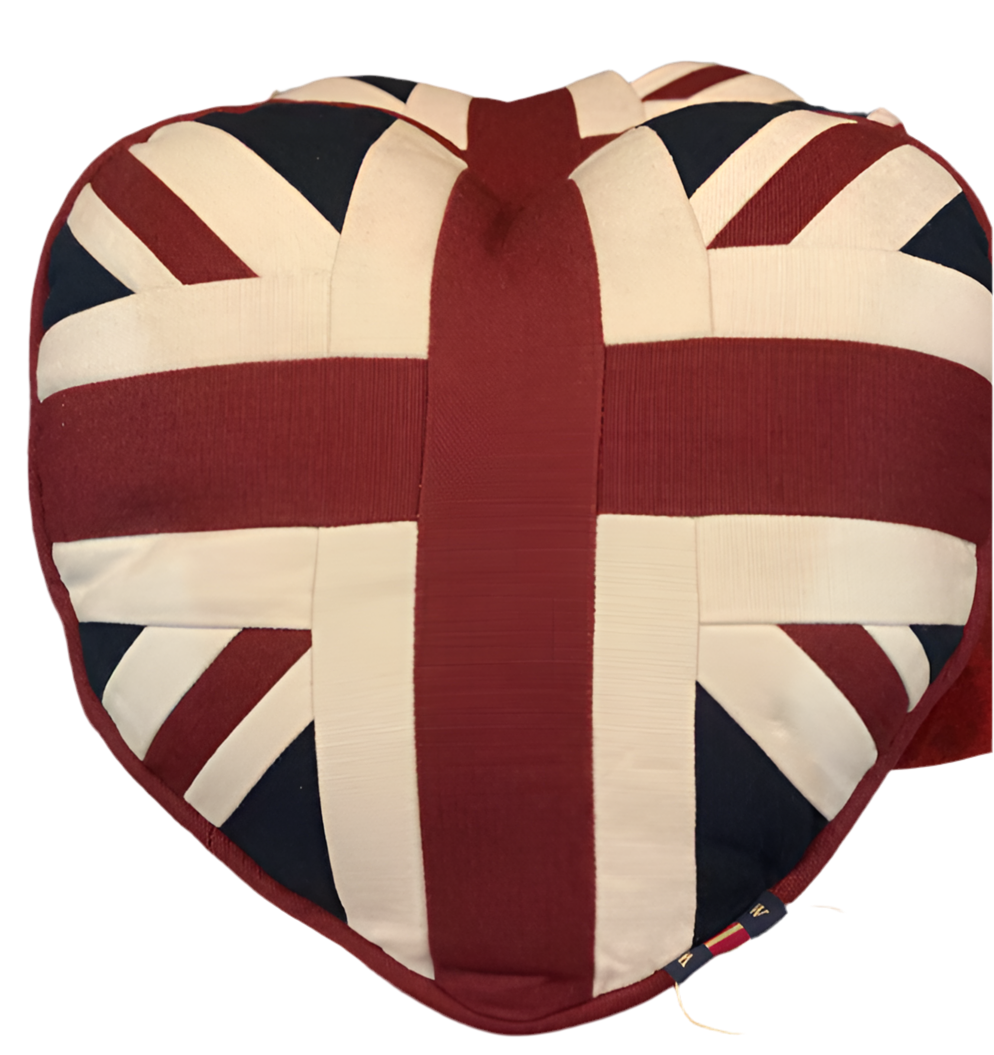 Stunning 100% Cotton Union Jack Canvas Flag Heart cushion