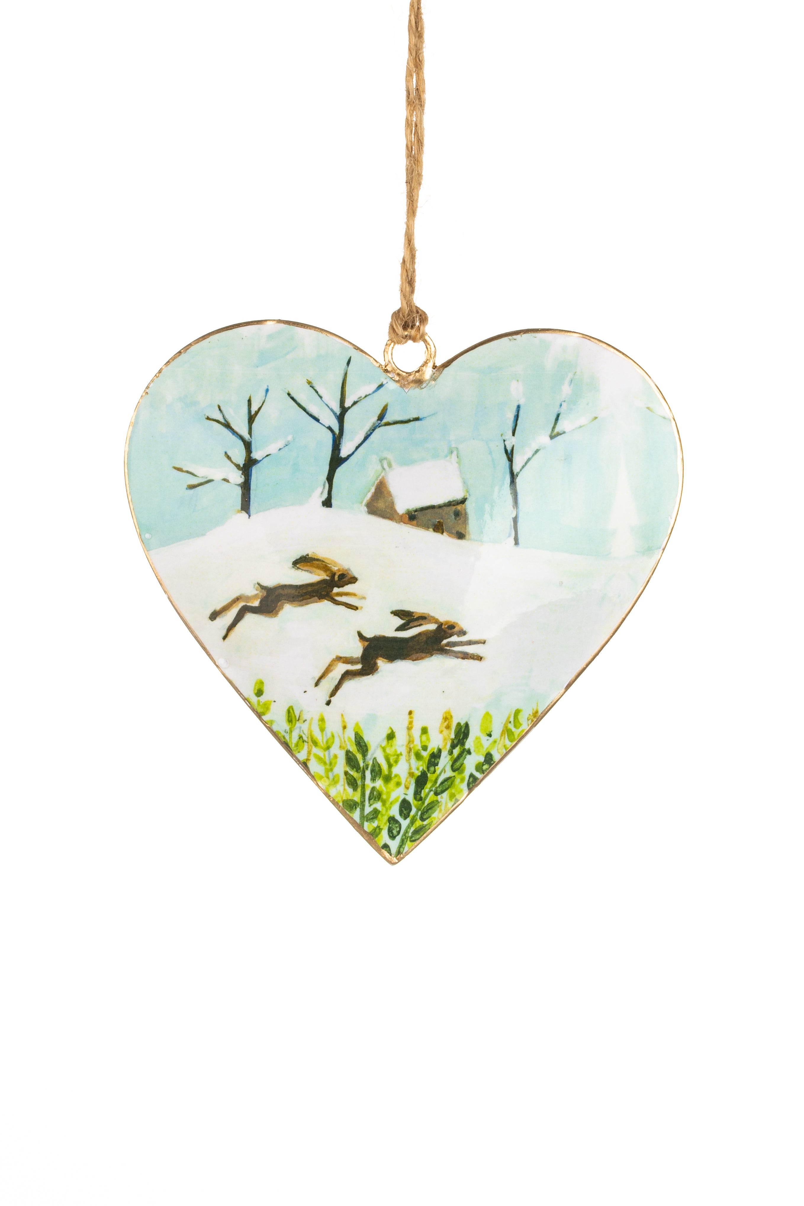 Shoeless joe Christmas Decoration - Metal Heart Tree or Bauble Hanger - Choice Of Designs