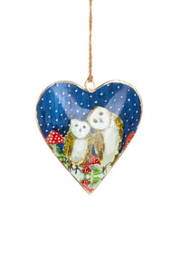 Shoeless joe Christmas Decoration - Metal Heart Tree or Bauble Hanger - Choice Of Designs