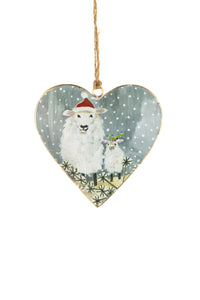 Shoeless joe Christmas Decoration - Metal Heart Tree or Bauble Hanger - Choice Of Designs