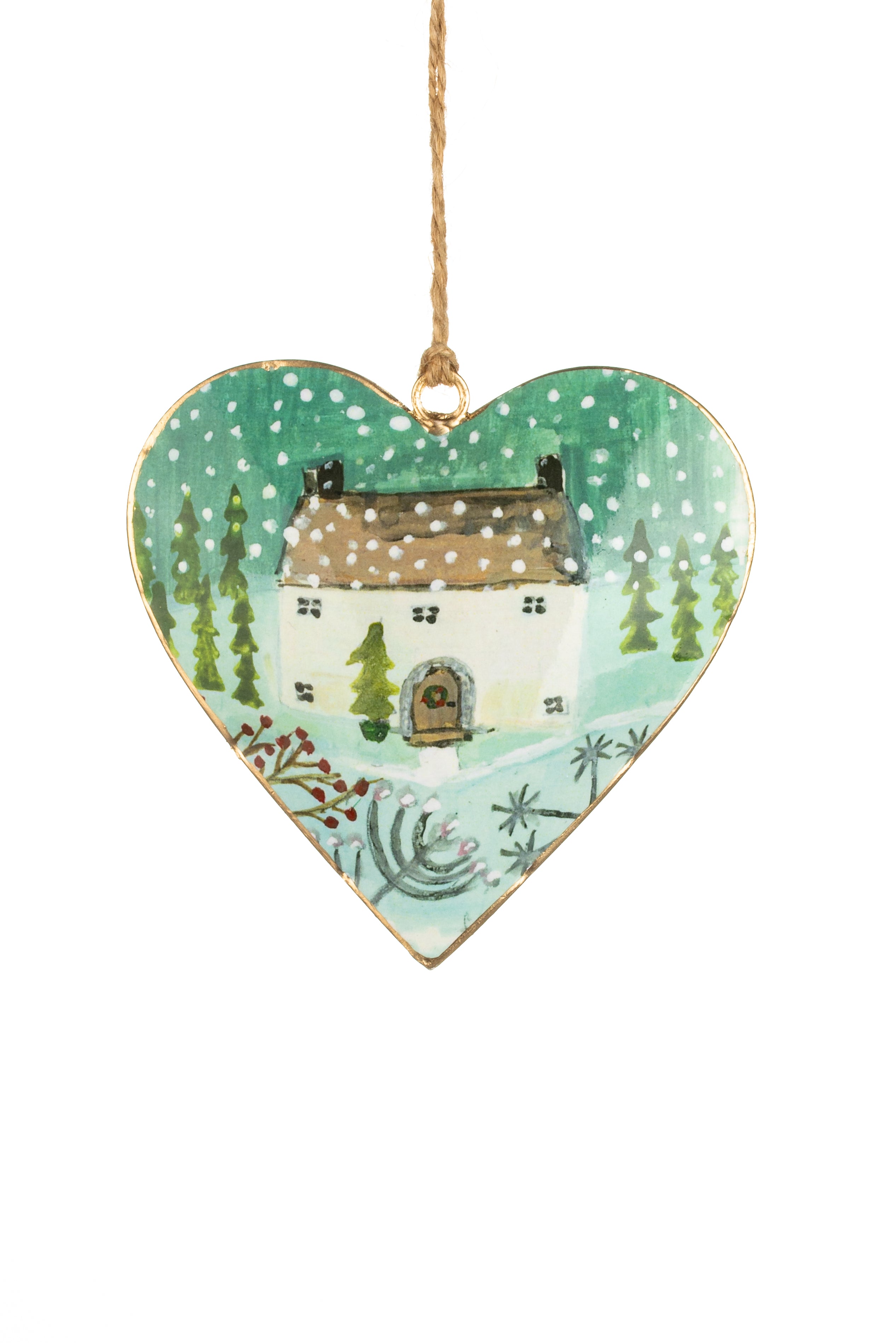 Shoeless joe Christmas Decoration - Metal Heart Tree or Bauble Hanger - Choice Of Designs