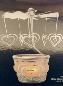 German Decorative Christmas candle holder - hearts