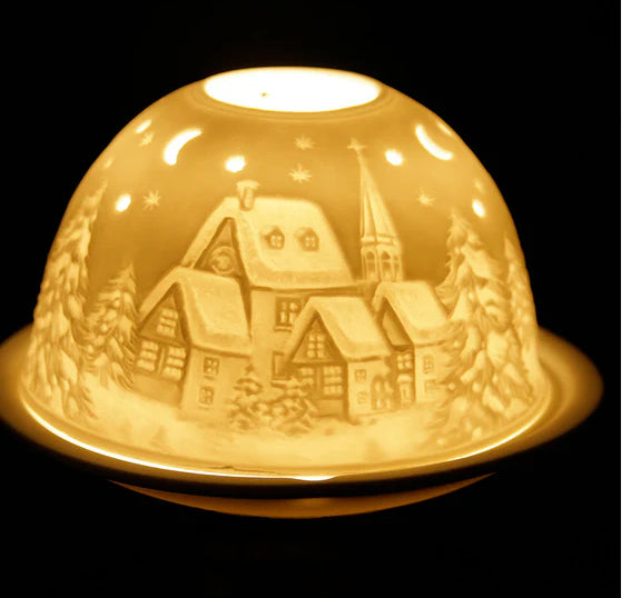 Decorative Tea light holder - Night time winter village