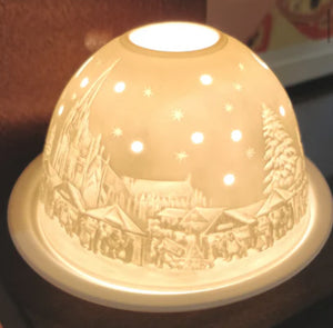 Decorative Tea light holder - Christmas church & village