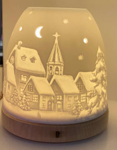 Ceramic Tea Light Dome Candle Igloo with wooden base - Choice of Design