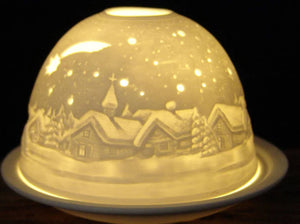 Decorative Tea light holder- Snowy Village