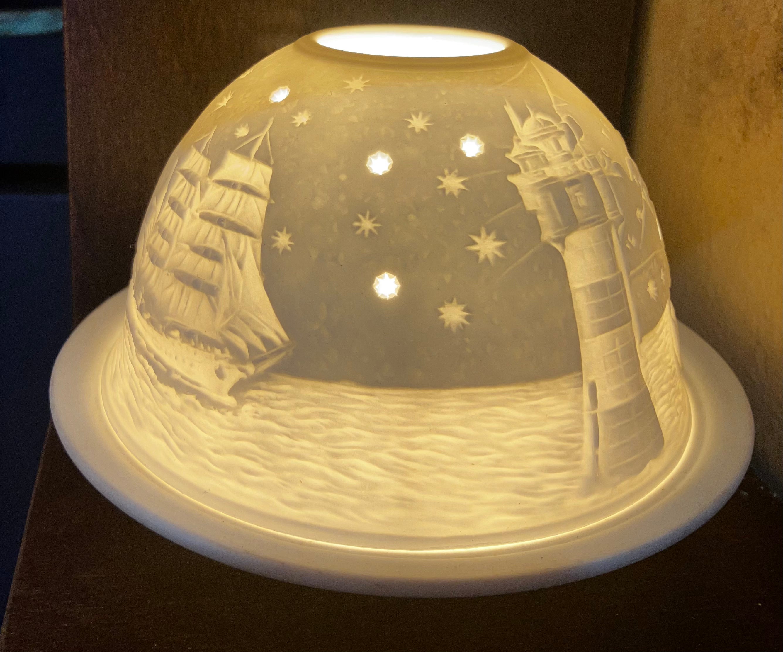 Decorative Tea light holder - Lighthouse & Ship