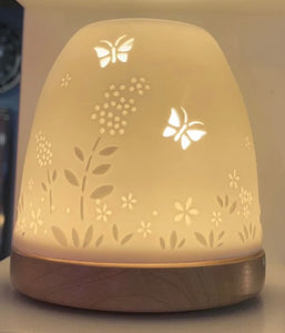 Ceramic Tea Light Dome Candle Igloo with wooden base - Choice of Design