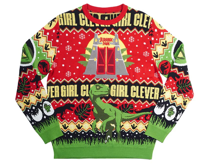 Official licenced Jurassic Park 90s Retro - Funny Ugly Christmas Jumper Sweater