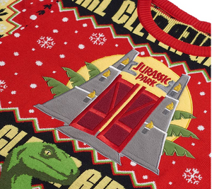 Official licenced Jurassic Park 90s Retro - Funny Ugly Christmas Jumper Sweater