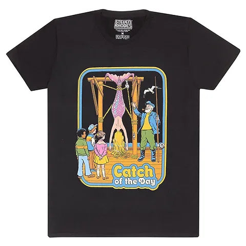 Steven Rhodes Official Cotton T Shirt - Catch of the day mermaid