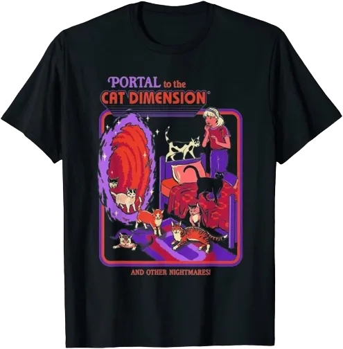 Steven Rhodes Official Cotton T Shirt - Portal to the cat dimension