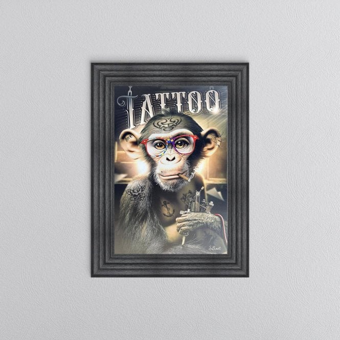 Tattoo Monkey Sylvain Binet framed art