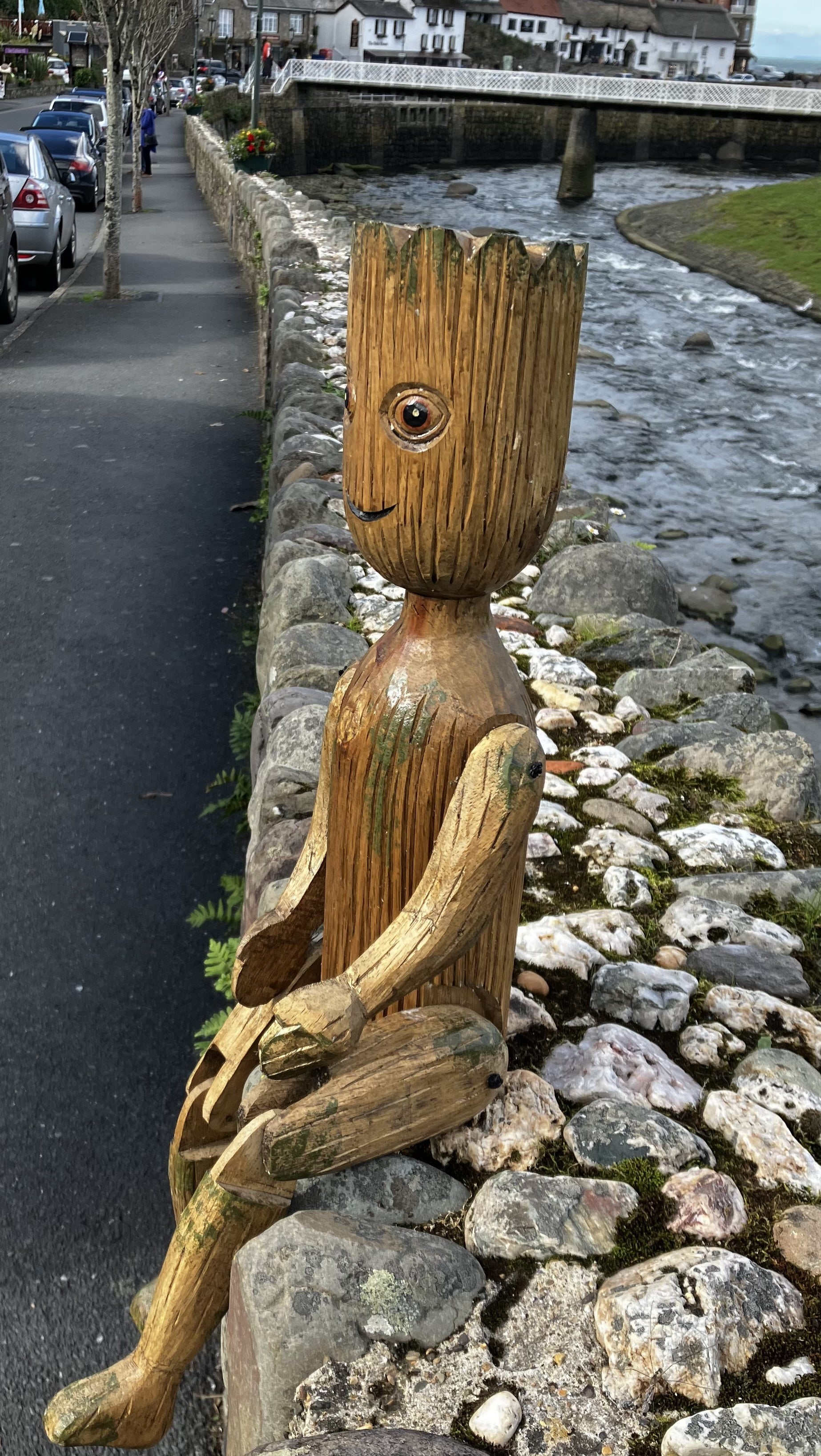 Teak Handmade Heavy Solid Hand Painted Articulated Shelf Groot Guardians of the galaxy - Choice of size